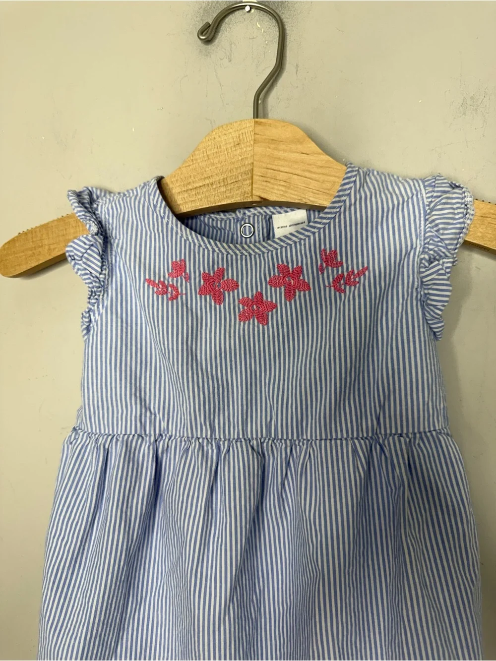$7 ADD ON Carters romper STRIPE EMBROIDERED EASY PEASY‎ MODERN MOMENTS 18-24
